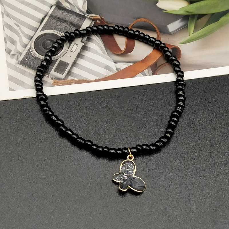 Vintage krāsainas krelles potītes sievietēm Rokassprādze uz kājas tauriņš melns balts potītes ķēde pludmales pēdu rotaslietas dropshipping