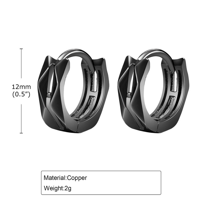 Vnox vīriešu mazi auskari ar stīpām, ģeometriski romba virsmas huggies, pret alerģiju nerūsējošā tērauda zēnu ielas apģērba rotaslietas