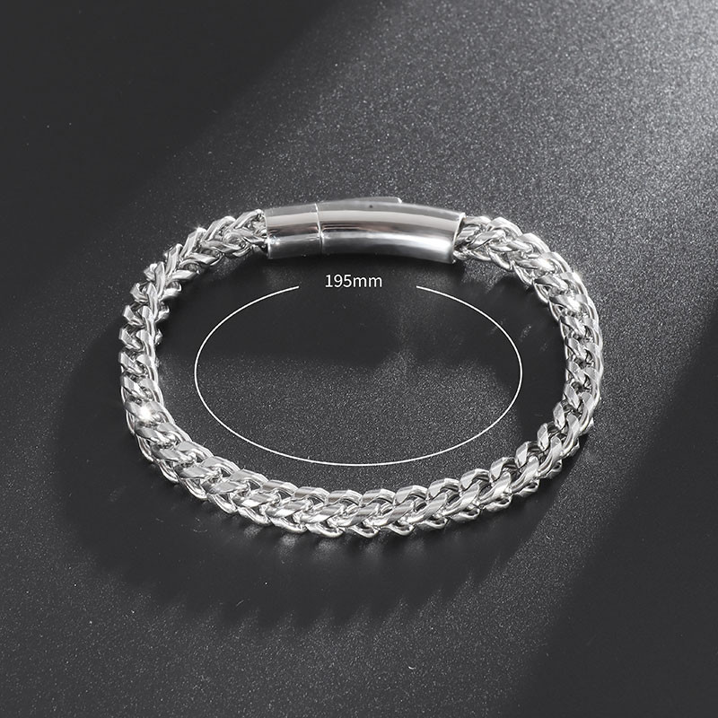 Meeste roostevabast terasest kiilkett magnetilise pandlaga käevõru Moeehted Kvaliteetne titaanterasest käevõru Meeste trendikingitus