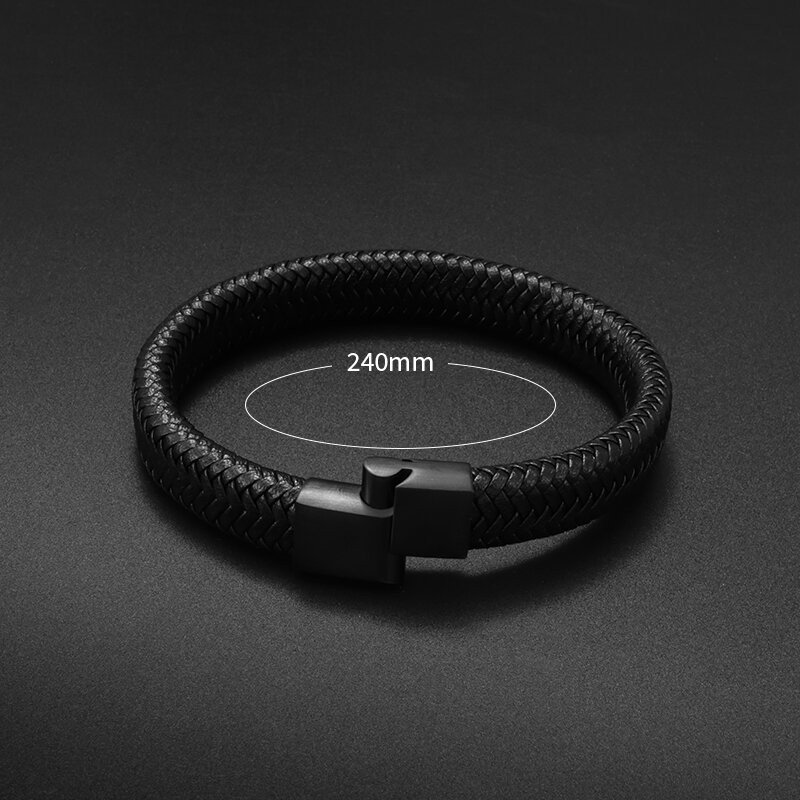 Glamurozna muška modna klasična poslovna ležerna ručno rađena kreativno dizajnirana sjajna metalna višeslojna kožna narukvica