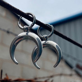 Hip Hop Harajuku Moon Hoop Auskarai Vintažiniai Minimalistiniai Metaliniai C formos Auskarai Moterims Merginoms Madingi Pankroko Auskarai Papuošalai
