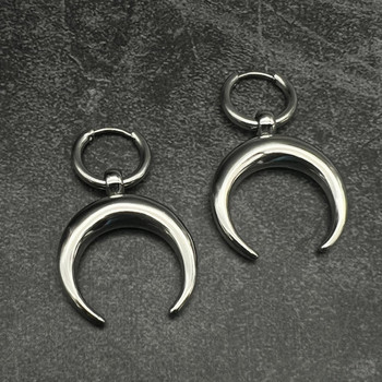 Хип-хоп Harajuku Moon Hoop Обеци Винтидж минималистични метални обеци с форма на C за жени Момичета Модни пънк рок обеци за уши Бижута
