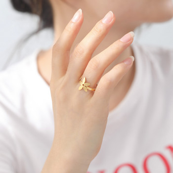Skyrim Ανοιχτό δαχτυλίδι από ανοξείδωτο ατσάλι με πέντε πέταλα λουλουδιών για γυναικεία μόδα Γλυκά και ρομαντικά κοσμήματα μποέμικης ημέρας του Αγίου Βαλεντίνου