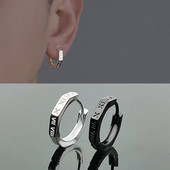 Koreai római számokkal ellátott fekete fülbevaló tinédzsereknek Uniszex rozsdamentes acél egyszerű kis karikás fülbevaló férfi szokatlan punk ékszer