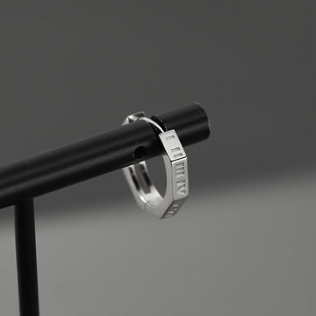 Κορεατικά ρωμαϊκά αριθμητικά μαύρα καρφωτά σκουλαρίκια για εφήβους Unisex από ανοξείδωτο ατσάλι Απλά σκουλαρίκια με κρίκους Ασυνήθιστο πανκ κοσμήματα
