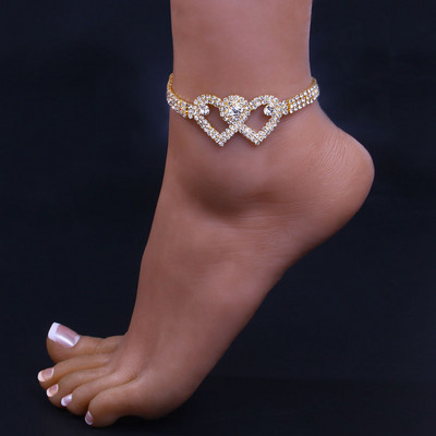 Naujos mados prabangios cirkonio kulkšnys moterims Crystal Moon Star Heart Butterfly kulkšnies apyrankė Kalnų krištolas kojų grandinėlė paplūdimio papuošalai