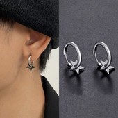 Κορεάτικο στυλ Sleeper Pentagram Star Hoop Earrings for Teens Design Ανδρική μόδα Σκουλαρίκια Hip hop Street Σκουλαρίκια Punk Party Κοσμήματα