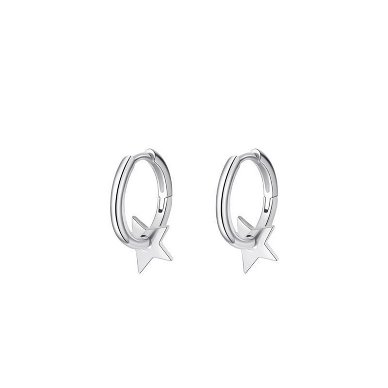 Κορεάτικο στυλ Sleeper Pentagram Star Hoop Earrings for Teens Design Ανδρική μόδα Σκουλαρίκια Hip hop Street Σκουλαρίκια Punk Party Κοσμήματα