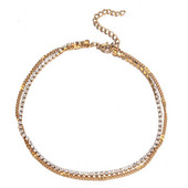 Κόσμημα κοσμήματα με αλυσίδα ποδιών MinaMaMa από ανοξείδωτο ατσάλι με κρύσταλλο για γυναίκες