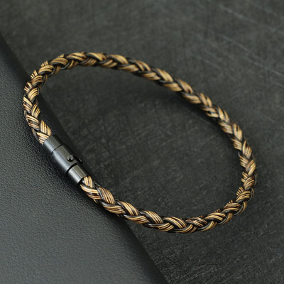 Nova muška kožna narukvica Dvostruka sigurnosna magnetna kopča Ručno izrađena pletena narukvica Narukvica Dodaci za slobodno vrijeme Pulsera Hombre Jewelry
