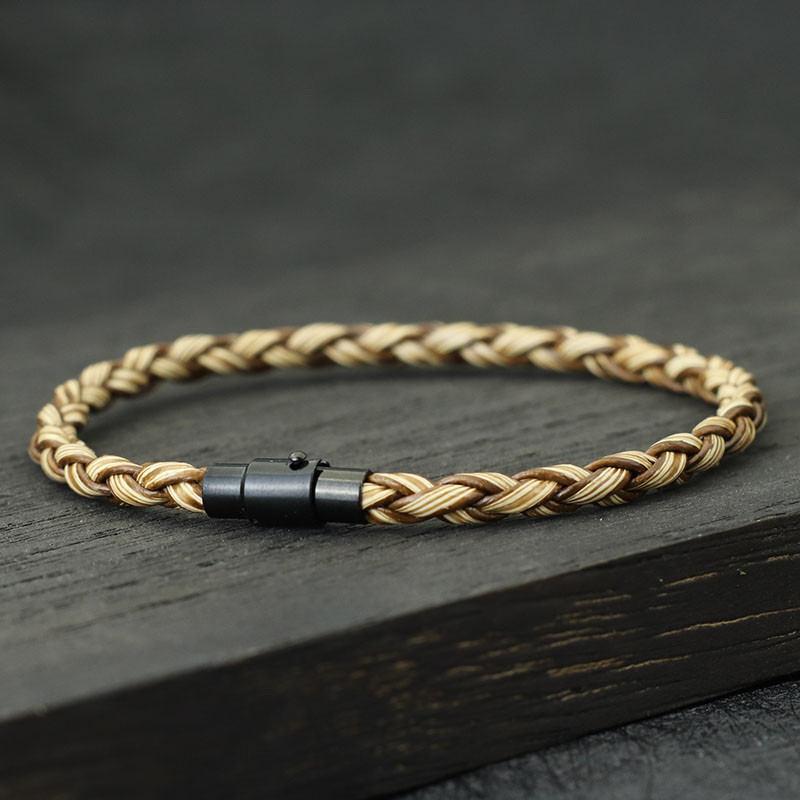 Nova muška kožna narukvica Dvostruka sigurnosna magnetna kopča Ručno izrađena pletena narukvica Narukvica Dodaci za slobodno vrijeme Pulsera Hombre Jewelry