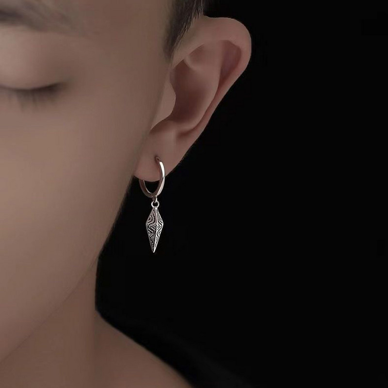 Korea mood vintage punk, geomeetrilised rombiga kõrvarõngad, meestele, teismelistele, punk, lahedad ebatavalised y2k kõrvarõngad, ehted