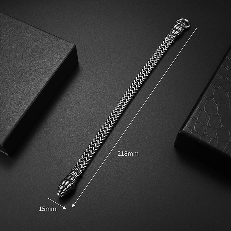 Kahepealine kobra käevõru, meeste roostevabast terasest rõngas, pandla mansett Bangl punk mootorratta rokipeo ehted aksessuaarid