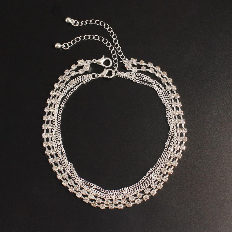 Mood Ocean Beach Foot Ehted Lihtne Level Metallic Rhinestone helmestega jalavõrud Naistele Kaks komplekti