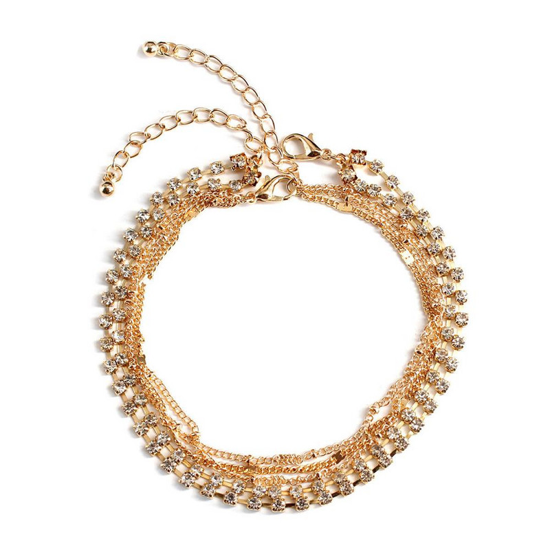 Mood Ocean Beach Foot Ehted Lihtne Level Metallic Rhinestone helmestega jalavõrud Naistele Kaks komplekti