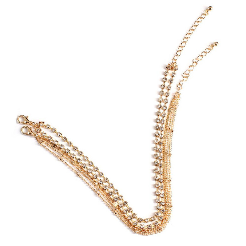 Mood Ocean Beach Foot Ehted Lihtne Level Metallic Rhinestone helmestega jalavõrud Naistele Kaks komplekti