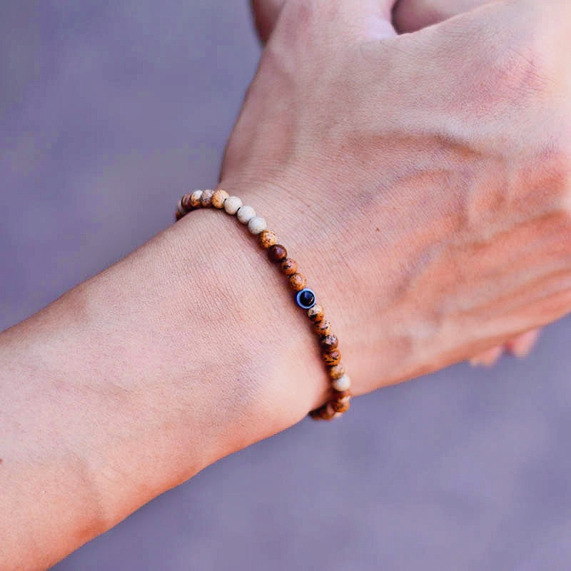 Minimālisma Turkey Evil Eyes Rokassprādze Vīrietim Maza Pērlīšu Rokassprādze 4mm Roku Aksesuāri Hombre Dabīga Hematīta Elastīga Rokassprādze