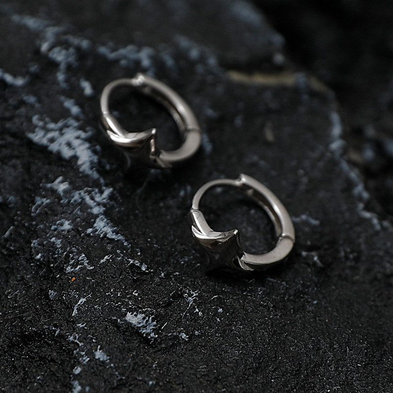 1vnt Gotikinės sidabrinės spalvos Žvaigždės lankeliai Auskarai Moterims Vyrams Paaugliams Prabangūs Nauja Madinga Madingi Vakarėliui Papuošalai Estetiniai aksesuarai