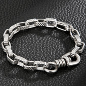 Retro Punk Twill sagtimi nerūdijančio plieno riešų apyrankės vyrams Madinga geometrinė rankinė grandinėlė 8MM Viking Homme raištelis papuošalai