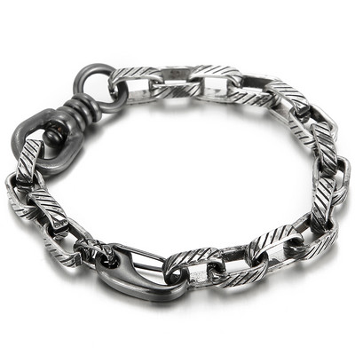 Retro Punk Twill sagtimi nerūdijančio plieno riešų apyrankės vyrams Madinga geometrinė rankinė grandinėlė 8MM Viking Homme raištelis papuošalai
