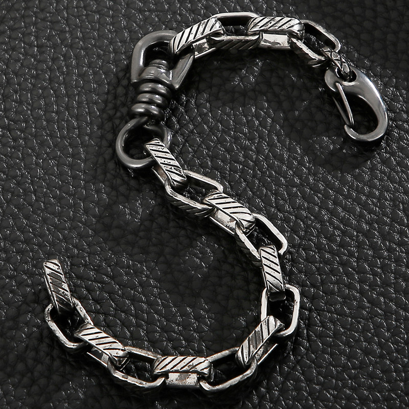 Retro Punk Twill Pandlaga roostevabast terasest randmekäevõrud meestele Moodne geomeetriline käekett 8MM Viking Homme käepael Ehted