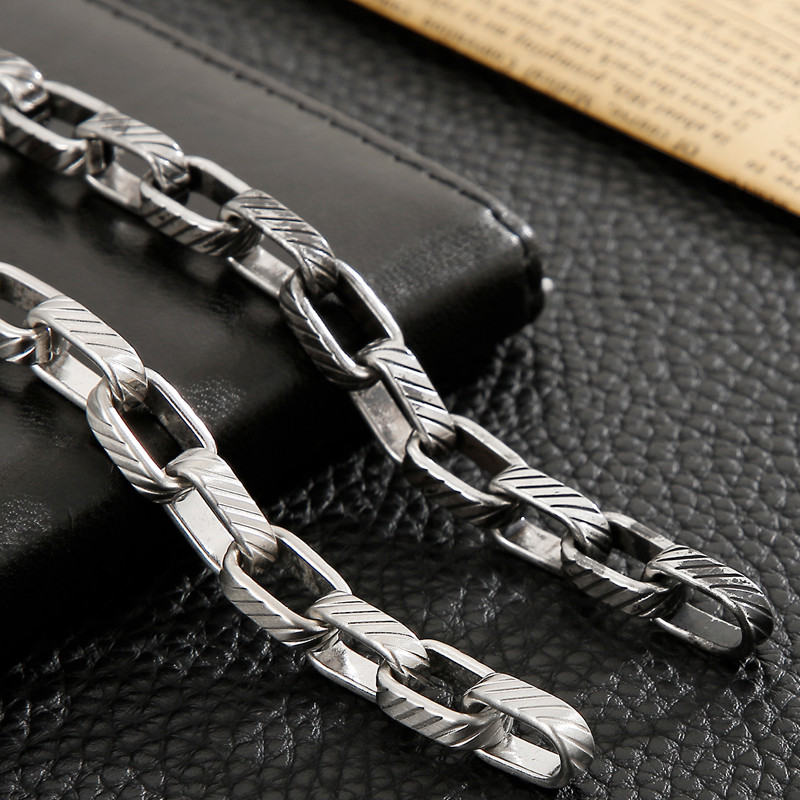 Retro Punk Twill Pandlaga roostevabast terasest randmekäevõrud meestele Moodne geomeetriline käekett 8MM Viking Homme käepael Ehted