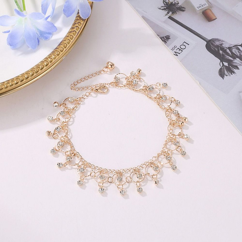 Ehted Lihtne Rhinestone Girt Tantsuaksessuaarid Moeehted Bohemia jalavõrud Korea stiilis jalavõrud Naiste jalakett