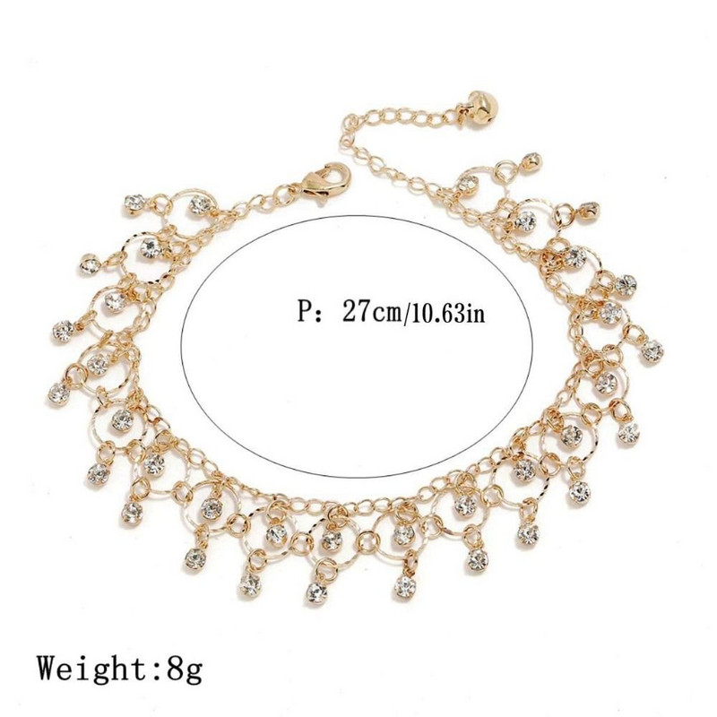 Ehted Lihtne Rhinestone Girt Tantsuaksessuaarid Moeehted Bohemia jalavõrud Korea stiilis jalavõrud Naiste jalakett