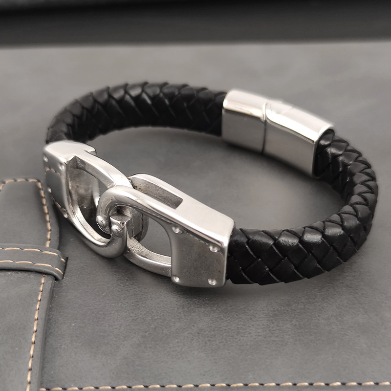 Klasična kožna narukvica s beskonačnim simbolom Višeslojna muška punk magnetska kopča od nehrđajućeg čelika Narukvica za prijatelje Šarm nakit