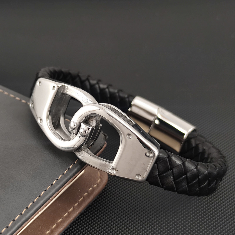 Klasična kožna narukvica s beskonačnim simbolom Višeslojna muška punk magnetska kopča od nehrđajućeg čelika Narukvica za prijatelje Šarm nakit