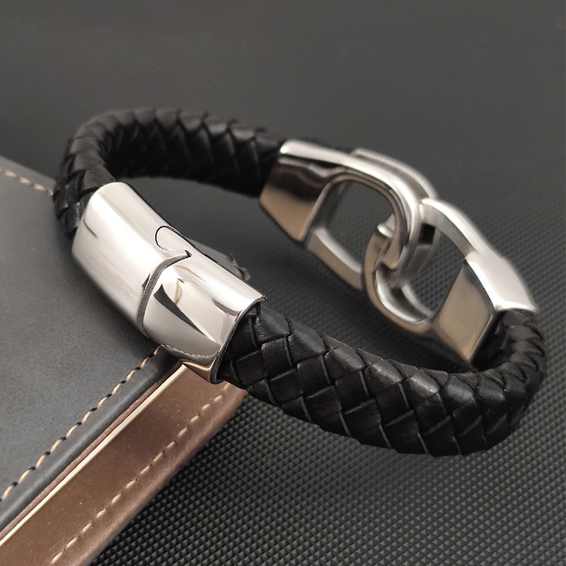 Klasična kožna narukvica s beskonačnim simbolom Višeslojna muška punk magnetska kopča od nehrđajućeg čelika Narukvica za prijatelje Šarm nakit
