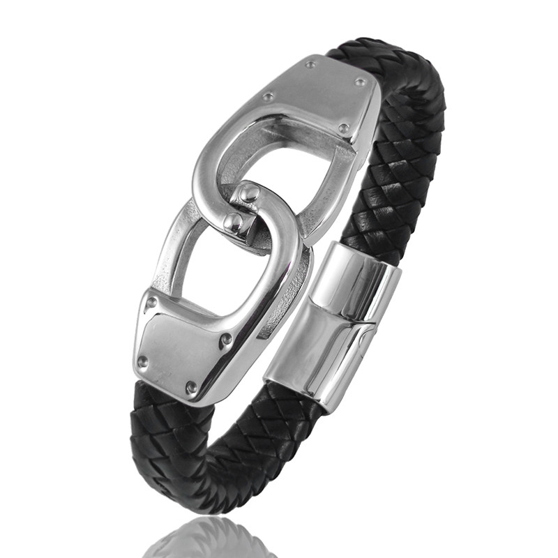 Klasična kožna narukvica s beskonačnim simbolom Višeslojna muška punk magnetska kopča od nehrđajućeg čelika Narukvica za prijatelje Šarm nakit
