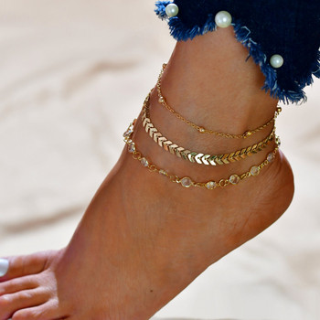 Γυναικεία καλοκαιρινά περιδέραια Bohemian Shell Heart για γυναίκες Βραχιόλια αστραγάλου χελώνας για κορίτσια ξυπόλυτα στο πόδι Δώρο κοσμήματα