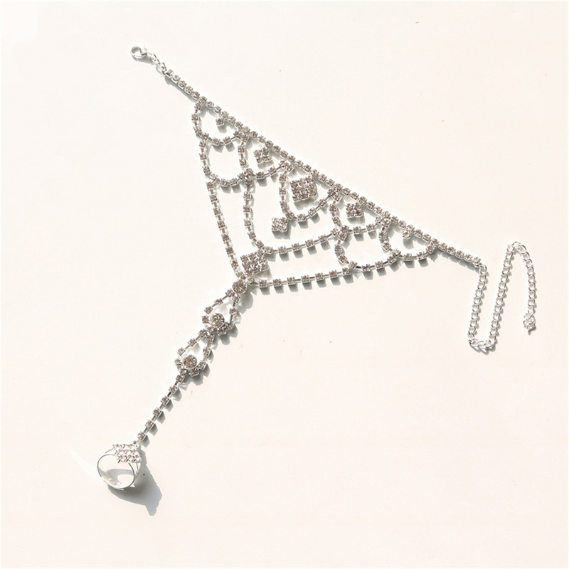 Eiropa Amerika Super dzirkstošs Rhinestone gredzens potītes potītes ķēde sievietēm pludmales seksīga kristāla potītes ķēde, spīļu ķēde rotaslietas