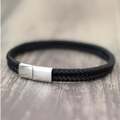 „Noter“ vyrų virvių apyrankė Neblunkanti nerūdijančio plieno magentinė apyrankė stovyklavimo vyrams aksesuarai „Pulsera Tela“ geriausia dovana vaikinui