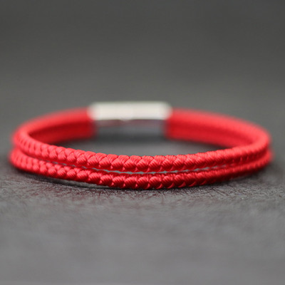 „Noter“ vyrų virvių apyrankė Neblunkanti nerūdijančio plieno magentinė apyrankė stovyklavimo vyrams aksesuarai „Pulsera Tela“ geriausia dovana vaikinui