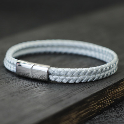 „Noter“ vyrų virvių apyrankė Neblunkanti nerūdijančio plieno magentinė apyrankė stovyklavimo vyrams aksesuarai „Pulsera Tela“ geriausia dovana vaikinui
