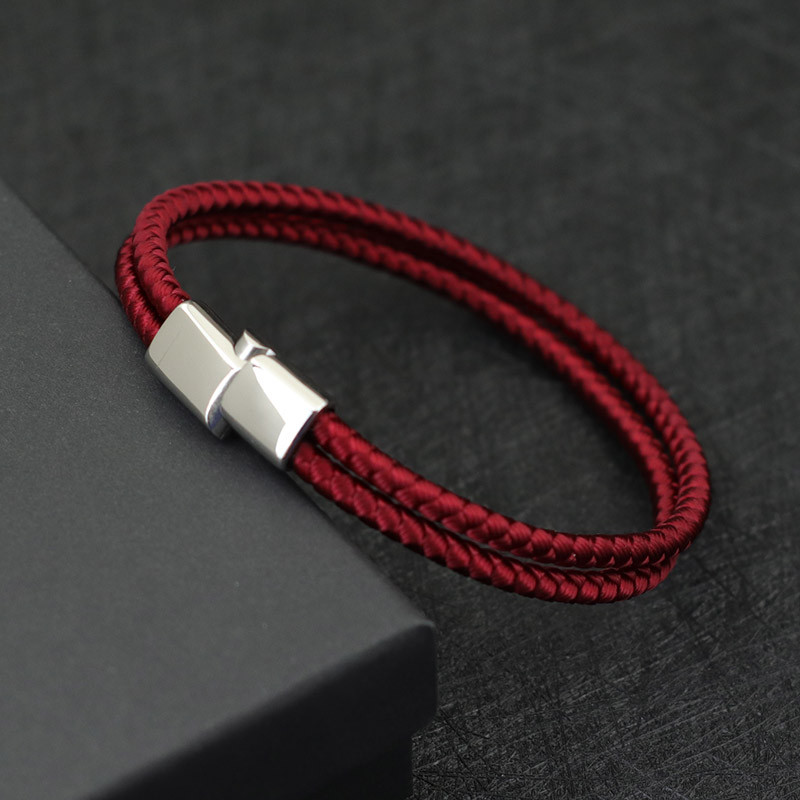 Noter vīriešu virves rokassprādze Nezūdošs nerūsējošā tērauda magnēta rokassprādze Kempinga vīriešu aksesuāri Pulsera Tela labākā dāvana puisim