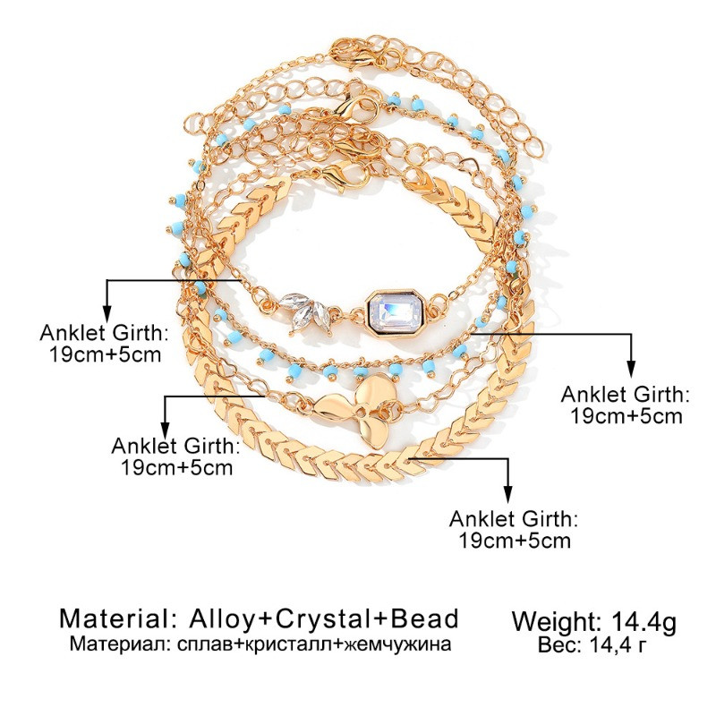 Bohemia zelta krāsas čūskas potītes rokassprādzes komplekts sievietēm ar tauriņu atslēgas slēdzenes šarmu potītes ķēde uz kājas Boho rotaslietas dāvana