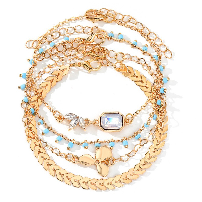 Bohemia zelta krāsas čūskas potītes rokassprādzes komplekts sievietēm ar tauriņu atslēgas slēdzenes šarmu potītes ķēde uz kājas Boho rotaslietas dāvana