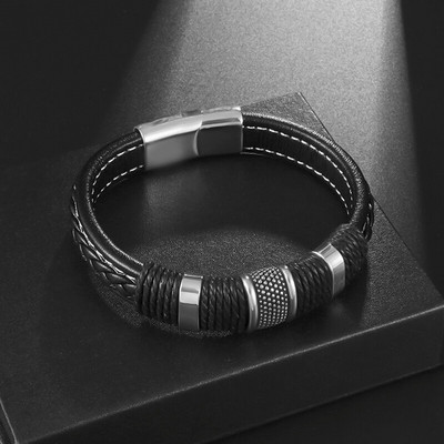 Modes vintage ķeltu rūnu ziemeļu āmurs ādas rokassprādze Punk stila personība vīriešu roka ikdienas rotaslietas dāvana