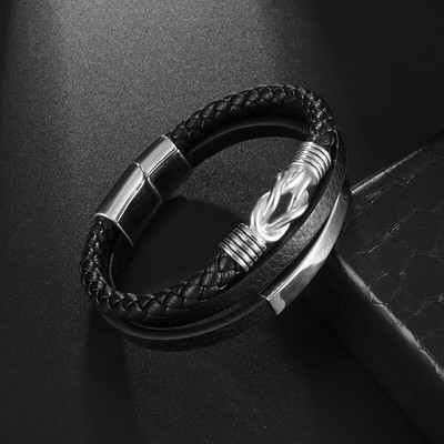 Modes vintage ķeltu rūnu ziemeļu āmurs ādas rokassprādze Punk stila personība vīriešu roka ikdienas rotaslietas dāvana