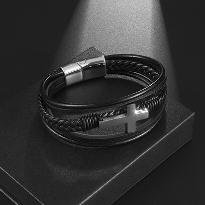 Modes vintage ķeltu rūnu ziemeļu āmurs ādas rokassprādze Punk stila personība vīriešu roka ikdienas rotaslietas dāvana