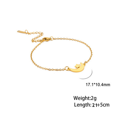 Kkjoy Stainsteel Steel Stars Moon Anklet pėda moterims paplūdimio basoms pusmėnulio grandinėlinė apyrankė ant kojos Dovana