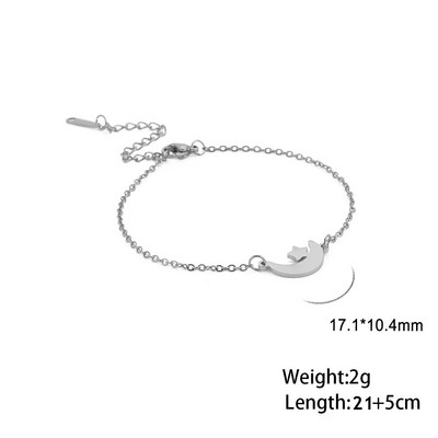 Kkjoy Stainsteel Steel Stars Moon Anklet pėda moterims paplūdimio basoms pusmėnulio grandinėlinė apyrankė ant kojos Dovana