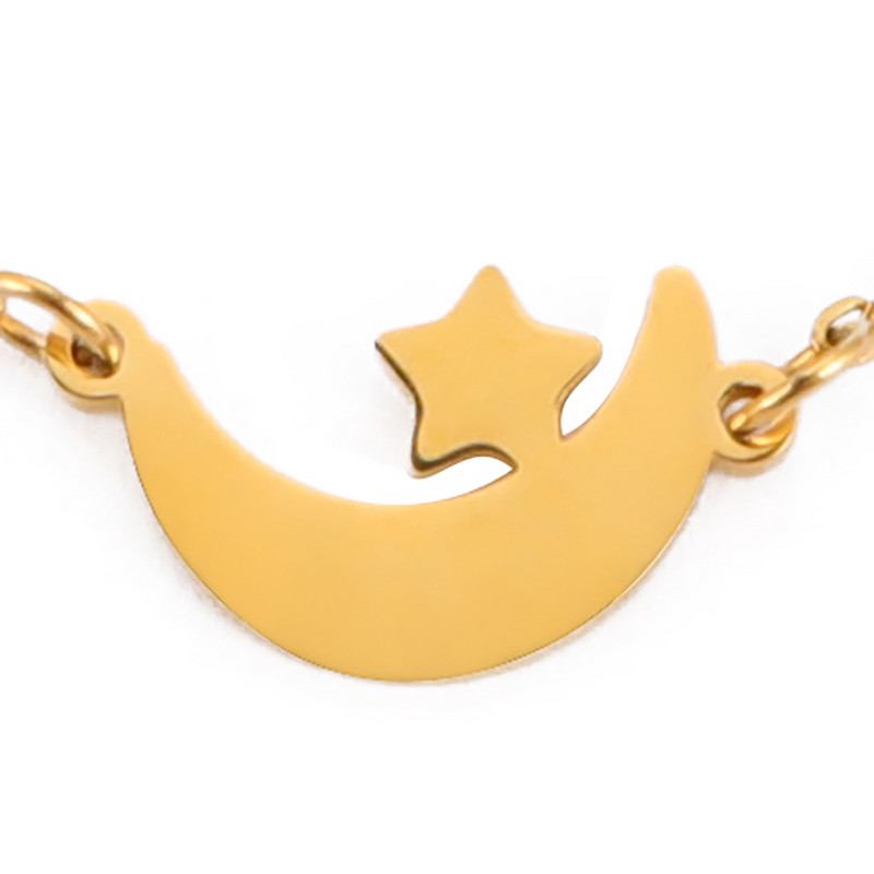 Kkjoy Stainsteel Steel Stars Mēness potītes pēda sievietēm pludmales basām kājām pusmēness ķēdes rokassprādze uz kājas Aksesuāri Dāvana