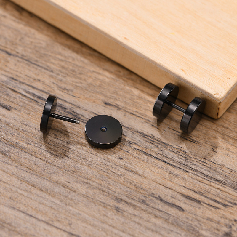 Tänavahip-hop rock Wolf Tree of Life Stud kõrvarõngad meestele, roostevabast terasest kruviga hantlikõrvarõngad