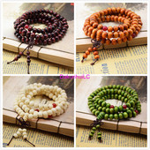 Pulseras 108 helmed 6 mm naturaalsest sandlipuust Buddha Buddha puidust palvehelmes Mala Unisex meeste käevõrud ja käevõrud ehted