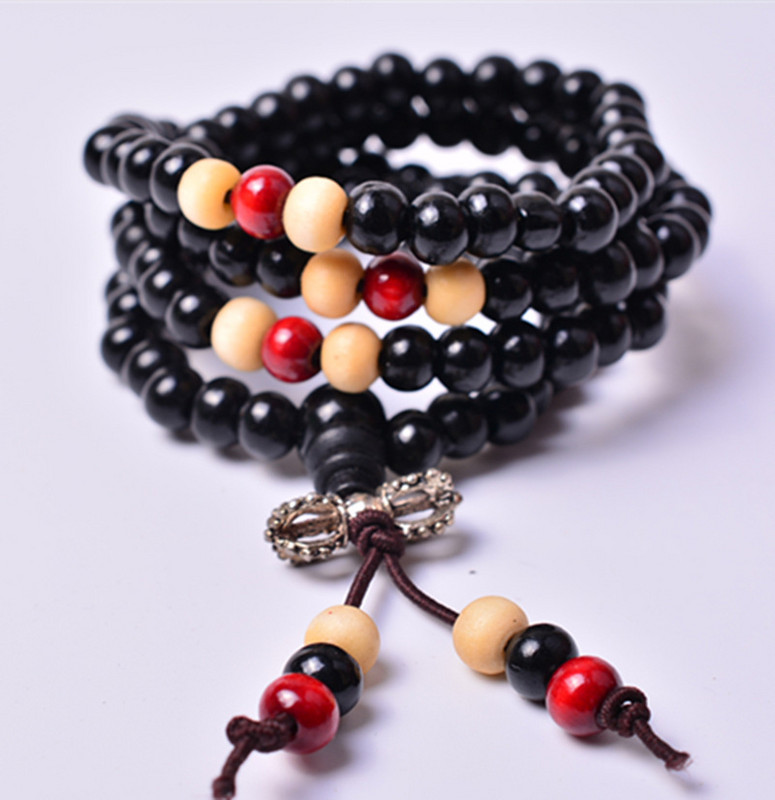 Pulseras 108 helmed 6 mm naturaalsest sandlipuust Buddha Buddha puidust palvehelmes Mala Unisex meeste käevõrud ja käevõrud ehted