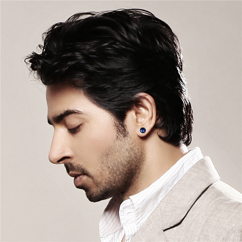 BONISKISS vīriešu auskari nerūsējošā tērauda melni zili stieņa tipa auskari vīriešiem un sievietēm unisex rotaslietas Pendientes Brincos